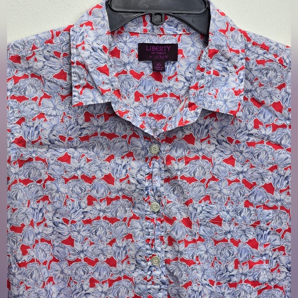 J. Crew Liberty Art Matilda Tulip Popover Shirt Size 10 Floral Cottagecore Artsy - Picture 3 of 8